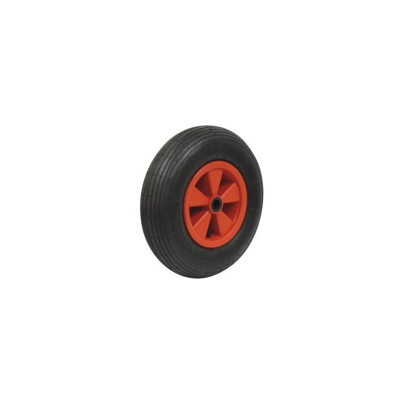 ROUE GONFLABLE JANTE PVC 400X100MM - ALÉSAGE 20MM - MOYEU 75MM/150KG