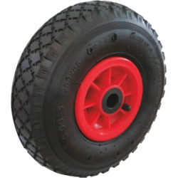 ROUE GONFLABLE JANTE PVC 260X85MM - ALÉSAGE 20MM - MOYEU 70MM/150KG POUR DIABLE