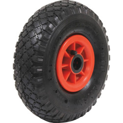 ROUE GONFLABLE JANTE PVC 260X85MM - ALÉSAGE 20MM - 150KG POUR DIABLE