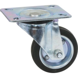 ROULETTE ZINGUÉE JANTE ACIER PIVOTANTE 80MM/60KG