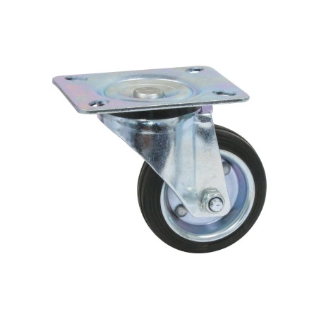 ROULETTE ZINGUÉE JANTE ACIER PIVOTANTE 80MM/60KG