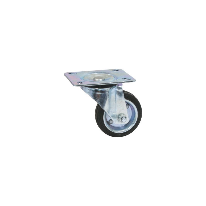ROULETTE ZINGUÉE JANTE ACIER PIVOTANTE 125MM/140KG