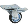 ROULETTE ZINGUÉE JANTE ACIER PIVOTANTE AVEC FREIN 125MM/140KG