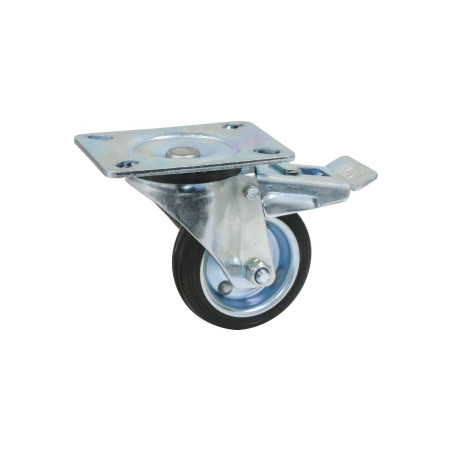 ROULETTE ZINGUÉE JANTE ACIER PIVOTANTE AVEC FREIN 160MM/160KG
