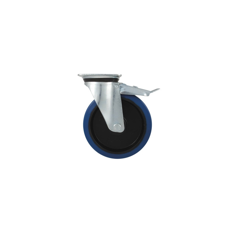 ROULETTE ZINGUÉE JANTE NYLON PIVOTANTE AVEC FREIN 80MM/120KG