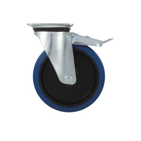 ROULETTE ZINGUÉE JANTE NYLON PIVOTANTE AVEC FREIN 80MM/120KG