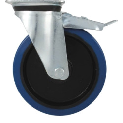 ROULETTE ZINGUÉE JANTE NYLON PIVOTANTE AVEC FREIN 160MM/220KG