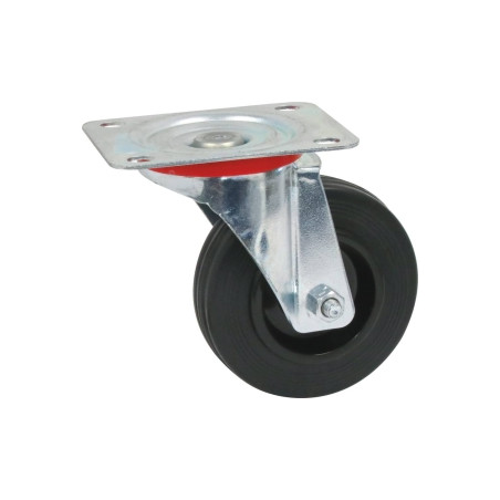 ROULETTE ZINGUÉE JANTE NYLON PIVOTANTE 125MM/125KG