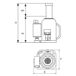 Cric bouteille hydraulique Drakkar 50T_ref SOD13126-1