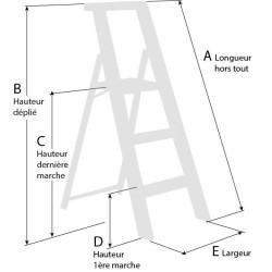 Escabeau Drakkar 3 marches avec plateau acier_ref SOD14880-2