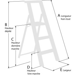 Escabeau Drakkar 4 marches avec plateau acier_ref SOD14882-3