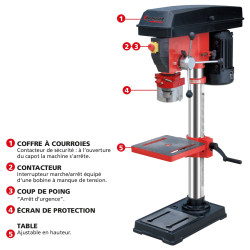 Perceuse sur colonne Drakkar 550W 230V 12 vitesses_ref SOD15590-1