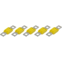 5 FUSIBLES ENFICHABLES MEGA SERIE 60 32V/100A JAUNE - D.8MM