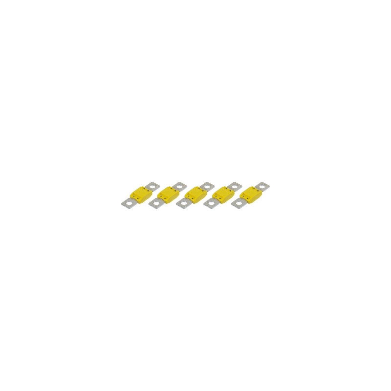 5 FUSIBLES ENFICHABLES MEGA SERIE 60 32V/100A JAUNE - D.8MM
