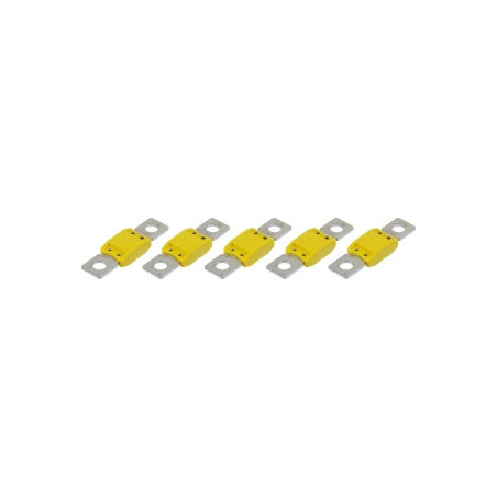 5 FUSIBLES ENFICHABLES MEGA SERIE 60 32V/100A JAUNE - D.8MM