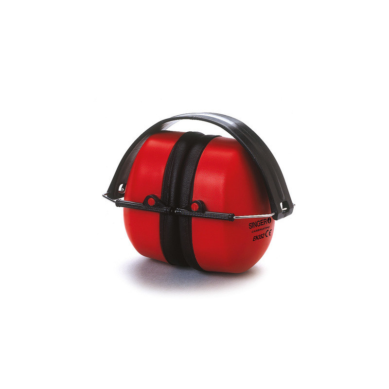 casque antibruit pliable SINGER Safety rouge et noir_ref CASBRUIT