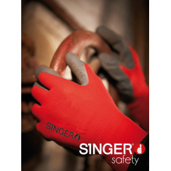 gant de protection latex rouge et gris SINGER Safety-Taille 10_ref NYM15LG-3