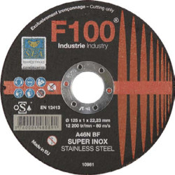 MEULE F100 SUPER INOX 125X1,6X22 PLAT