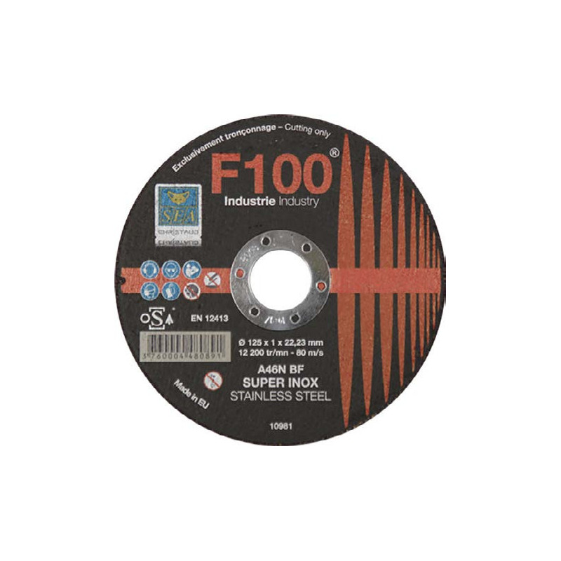 Disque à tronçonner inox SEA Abrasifs Ø125 mm pour découpe des métaux_ref C1114650