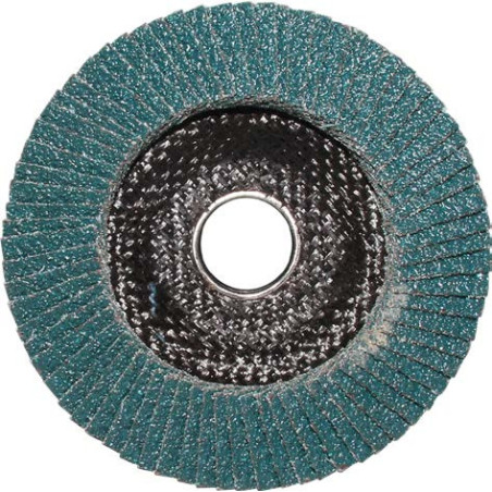 Disque à lamelles bombé zirconium SEA Abrasifs Ø125 mm grain P60 pour ponçage acier et inox_ref C2201471