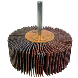 Roue à lamelles sur tige SEA Abrasifs Ø30 x 15 mm grain P60 pour ponçage et finition des métaux_ref C2205019
