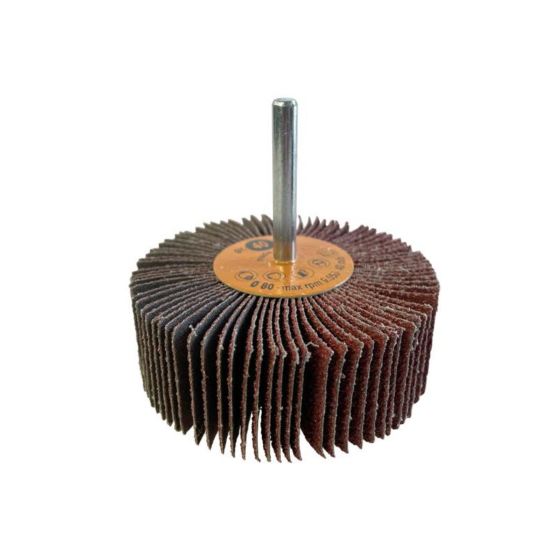 Roue à lamelles sur tige SEA Abrasifs Ø40 x 30 mm grain P40 pour ponçage et finition des métaux_ref C2205092