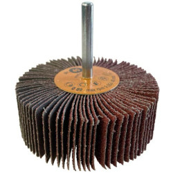 Roue à lamelles sur tige SEA Abrasifs Ø60 x 15 mm grain P40 pour ponçage et finition des métaux_ref C2205167