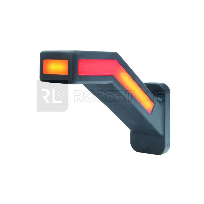 FEU DE GABARIT TRICOLORE GAUCHE AVEC CLIGNOTANT À LEDS EFFET NÉON - 12/24 VOLTS - IP68