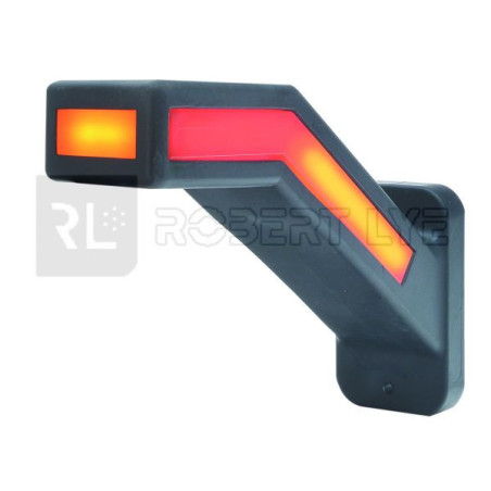 FEU DE GABARIT TRICOLORE DROIT AVEC CLIGNOTANT À LEDS EFFET NÉON - 12/24 VOLTS - IP68