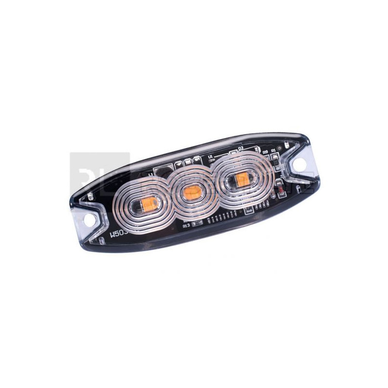 FEU DE PÉNÉTRATION ORANGE EXTRA PLAT 3 LEDS - 12/24 VOLTS - IP67