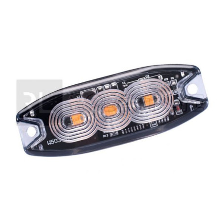 FEU DE PÉNÉTRATION ORANGE EXTRA PLAT 3 LEDS - 12/24 VOLTS - IP67