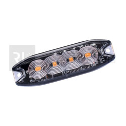 FEU DE PÉNÉTRATION ORANGE EXTRA PLAT 4 LEDS - 12/24 VOLTS - IP67