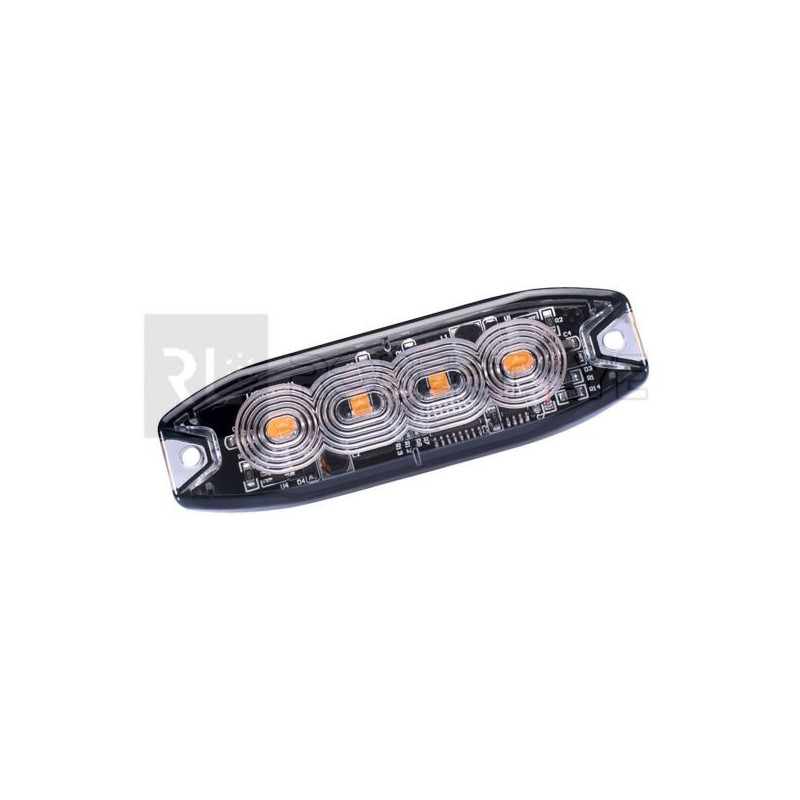 FEU DE PÉNÉTRATION ORANGE EXTRA PLAT 4 LEDS - 12/24 VOLTS - IP67