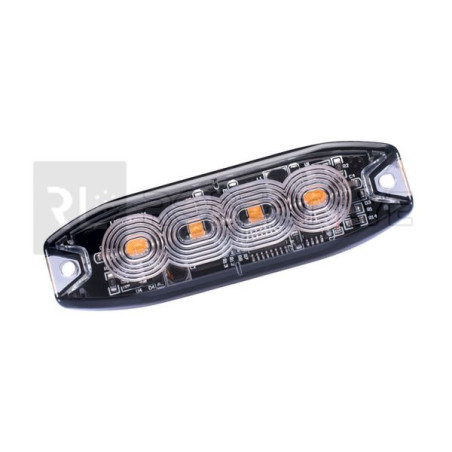 FEU DE PÉNÉTRATION ORANGE EXTRA PLAT 4 LEDS - 12/24 VOLTS - IP67