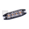 FEU DE PÉNÉTRATION ORANGE EXTRA PLAT 4 LEDS - 12/24 VOLTS - IP67