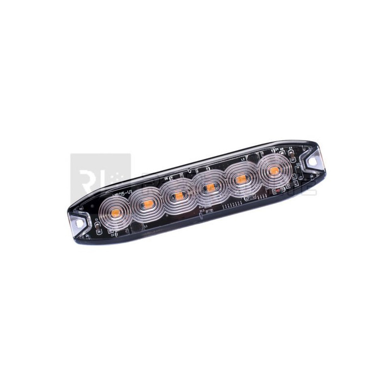FEU DE PÉNÉTRATION ORANGE EXTRA PLAT 6 LEDS - 12/24 VOLTS - IP67