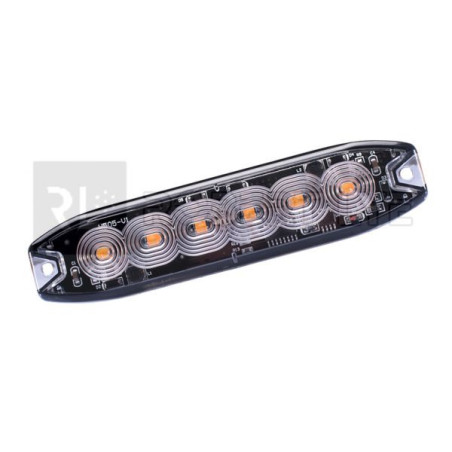 FEU DE PÉNÉTRATION ORANGE EXTRA PLAT 6 LEDS - 12/24 VOLTS - IP67