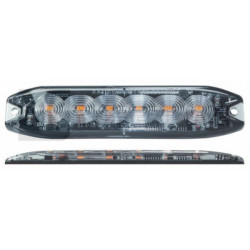 FEU DE PÉNÉTRATION ORANGE EXTRA PLAT 6 LEDS - 12/24 VOLTS - IP67