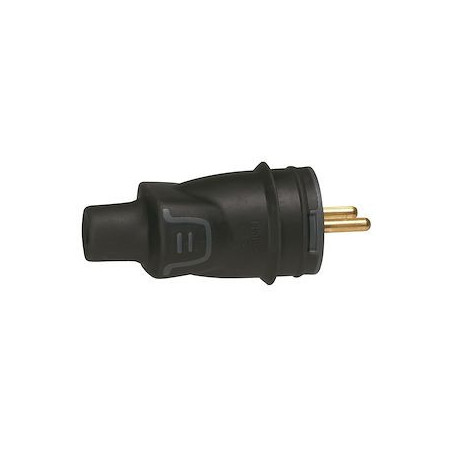 Fiche électrique caoutchouc 2P+T 16A IK08 IP44 LEGRAND_ref LEG050445