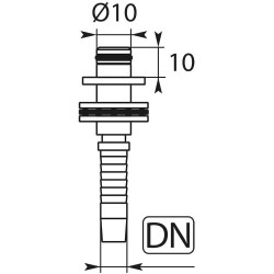 Schéma raccord à sertir rotatif Ø10mm inox RM Suttner avec roulement_ref 31693