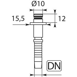 Schéma raccord à sertir Ø10 mm acier zingué RM Suttner_ref 31695