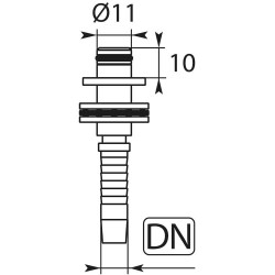 Schéma raccord à sertir rotatif Ø11mm inox RM Suttner avec roulement_ref 31696