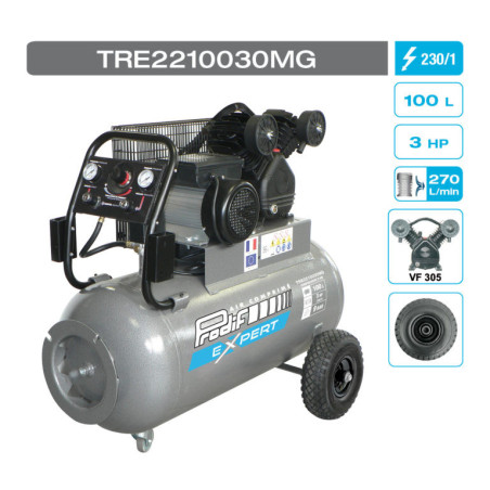 Compresseur air 100L 230V monophasé PRODIF_ref TRE2210030MG