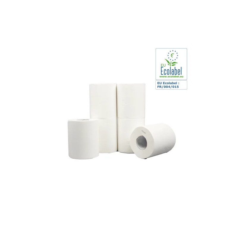 LOT DE 6 BOBINES BLANC 450 FEUILLES 18,2X20CM ECOLABEL