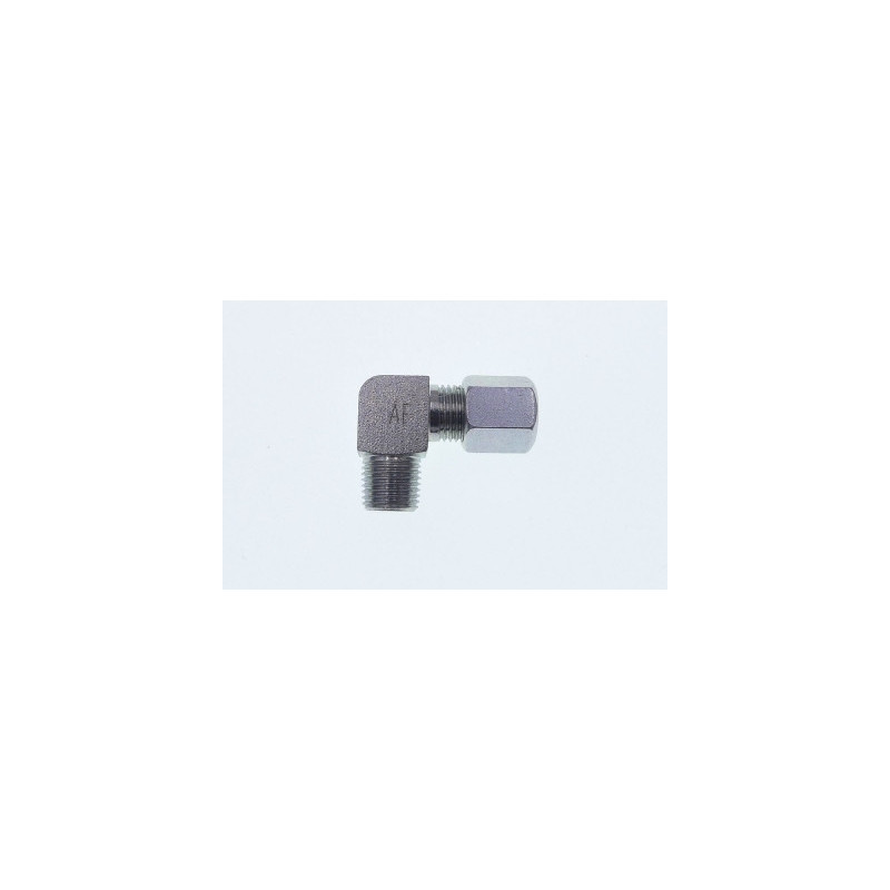 Raccord coudé mâle 1/8" Ø6 mm conique acier galvanisé Graissage Centralisé_ref RB-12485-9