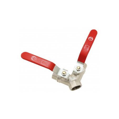 Vanne à sphère laiton femelle en Y ADG entrée 1/2" sorties 3/8"_ref 101Y-1512