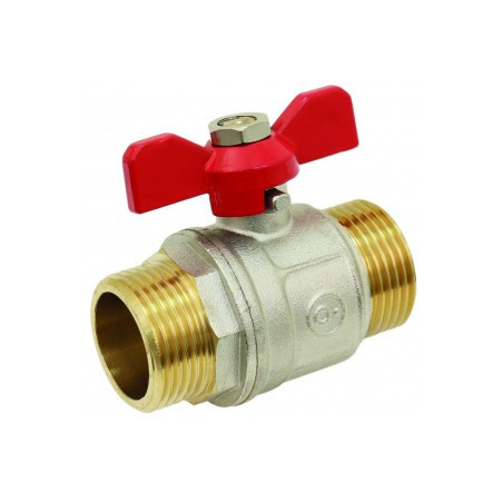 Vanne à sphère laiton ADG mâle/mâle 1/4" série Alpine poignée rouge_ref 203P-8