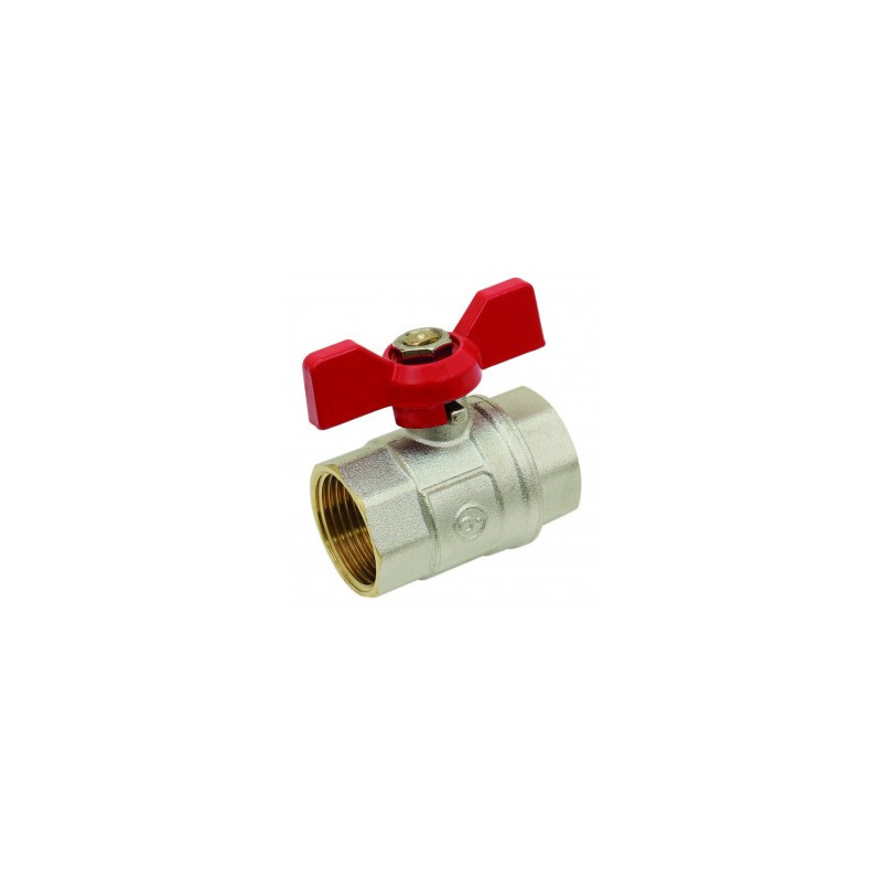 Vanne à sphère laiton ADG femelle 1/4" série Alpine poignée rouge_ref 204P-8