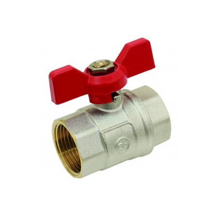 Vanne à sphère laiton ADG femelle 1/4" série Alpine poignée rouge_ref 204P-8