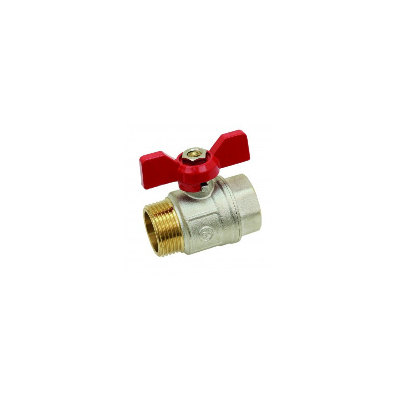 Vanne à sphère laiton ADG mâle/femelle 1/4" série Alpine poignée rouge_ref 205P-8